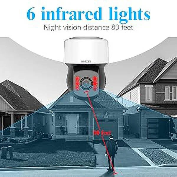 (360° PTZ Digital Zoom) Wired Security Camera System Outdoor Home Video Surveillance Cameras CCTV Camera Security System Outside Surveillance Video Equipment Indoor